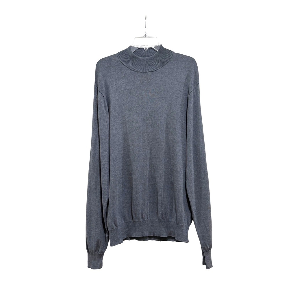 Jos. A. Bank Signature Collection Mens Gray 100% Silk Mock Neck Sweater Large - Picture 1 of 4